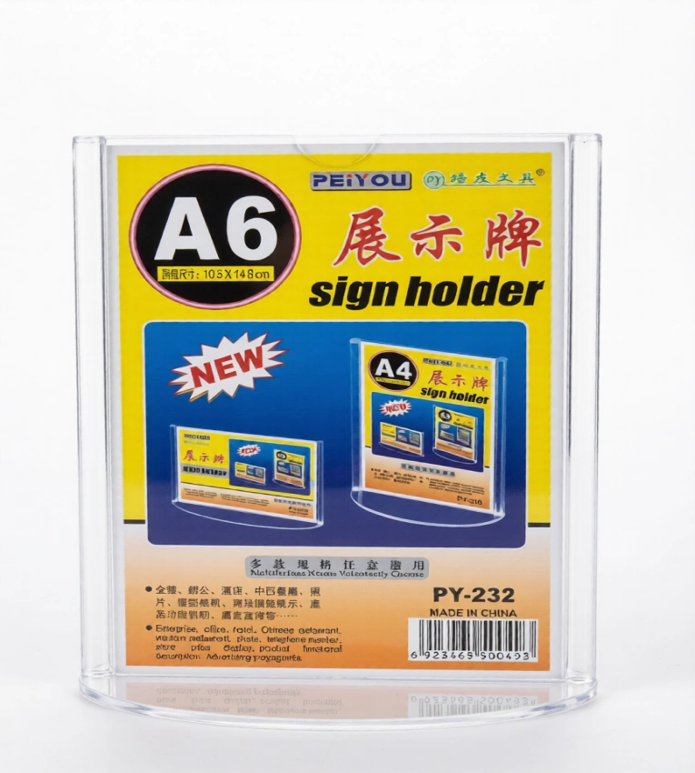 Porte-Affiche A6 en Plexy Transparent – Support Publicitaire Compact